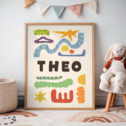 Custom Name Poster, Personalized Kids Wall Art, Baby Nursery Sign, Playroom Decor MR136