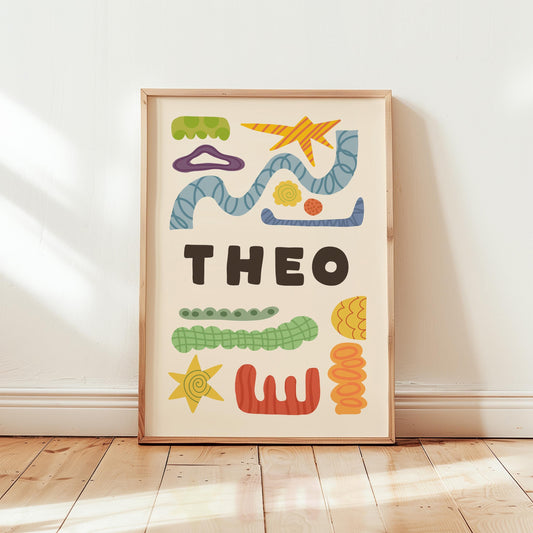 Custom Name Poster, Personalized Kids Wall Art, Baby Nursery Sign, Playroom Decor MR136