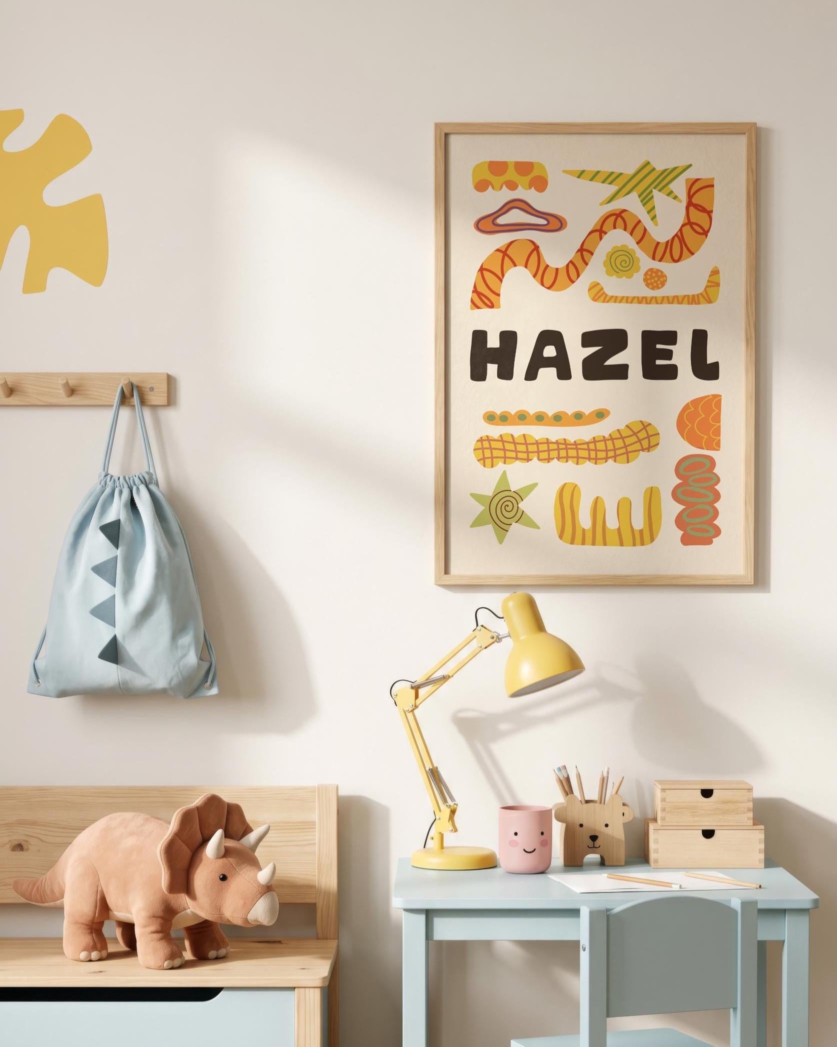 Custom Name Poster, Personalized Kids Wall Art, Baby Nursery Sign, Playroom Decor MR136