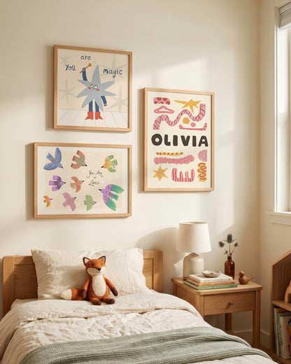 Custom Name Poster, Personalized Kids Wall Art, Baby Nursery Sign, Playroom Decor MR136