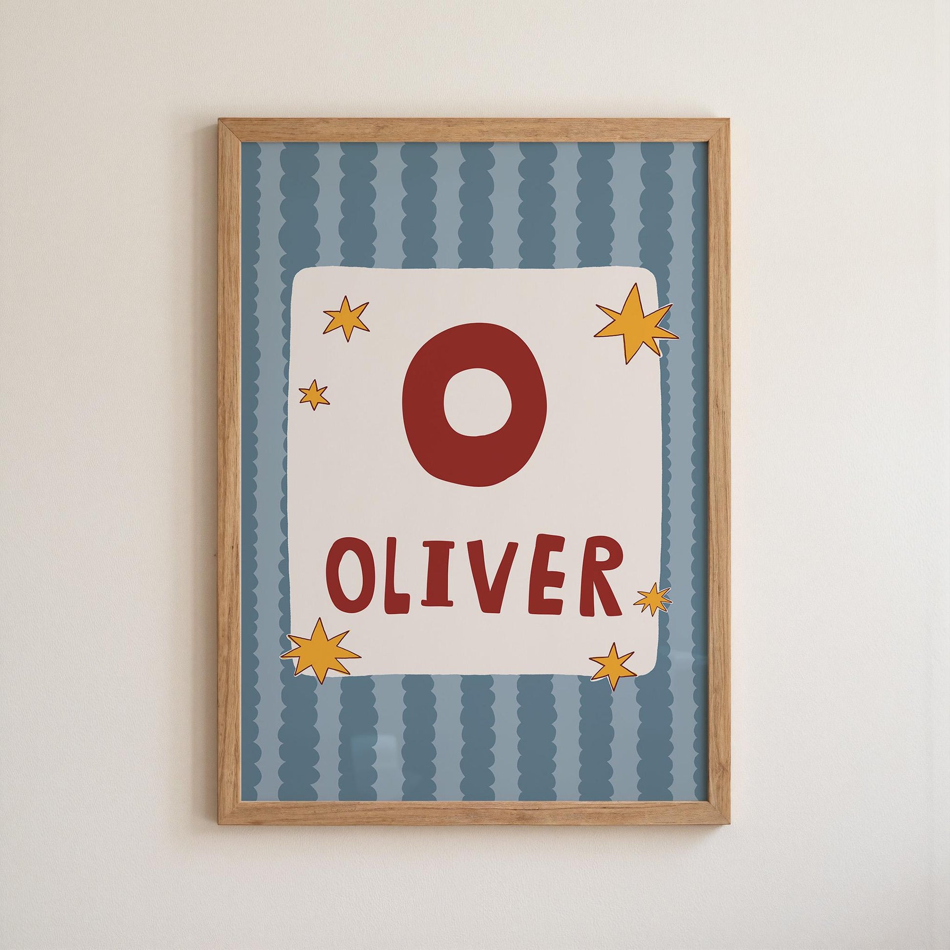 Custom Name Wall Art, Initial Name Poster, Colorful Kids Nursery and Playroom Decor MR137
