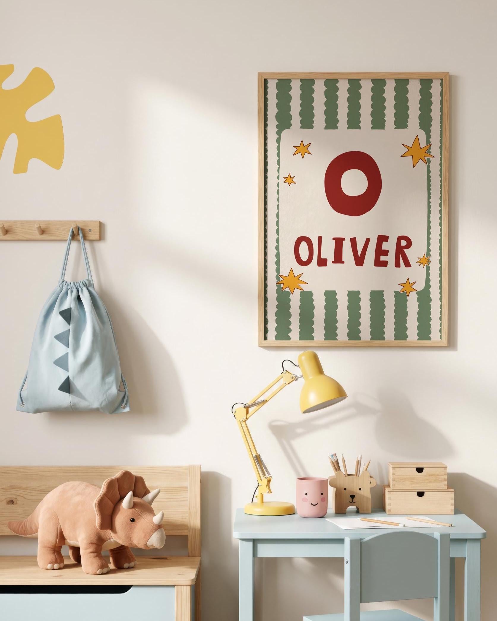 Custom Name Wall Art, Initial Name Poster, Colorful Kids Nursery and Playroom Decor MR137