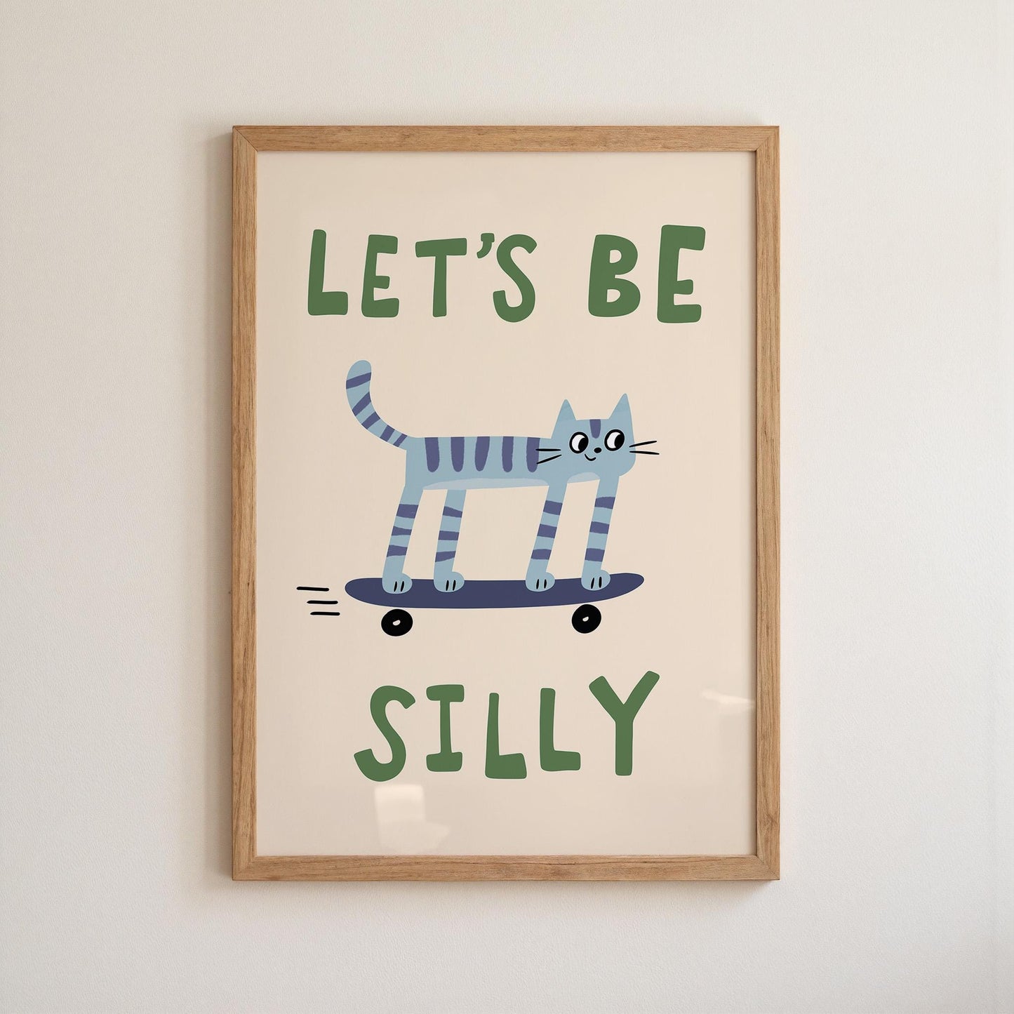 Playroom Wall Art, Be Silly Poster, Kids Cat Print, Whimsical Toddler Room Decor (MR143) — poster 9
