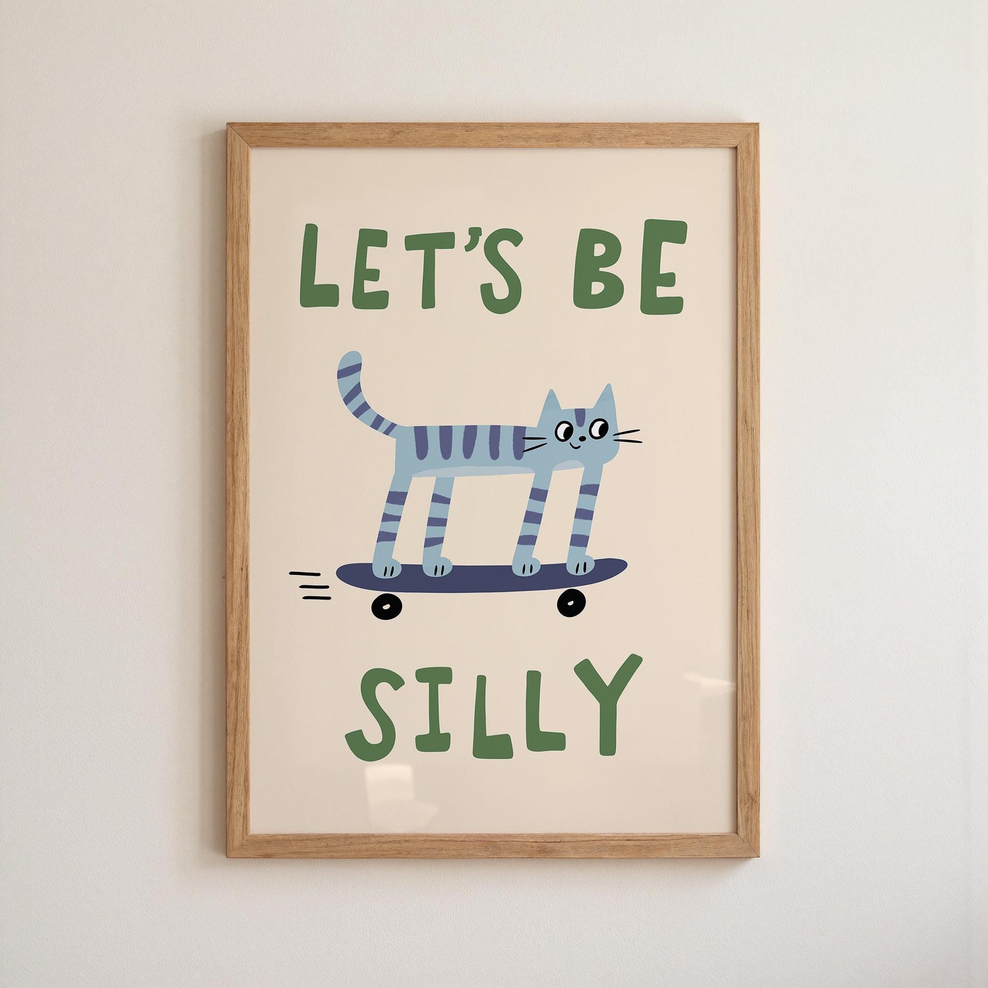 Playroom Wall Art, Be Silly Poster, Kids Cat Print, Whimsical Toddler Room Decor (MR143) — poster 9