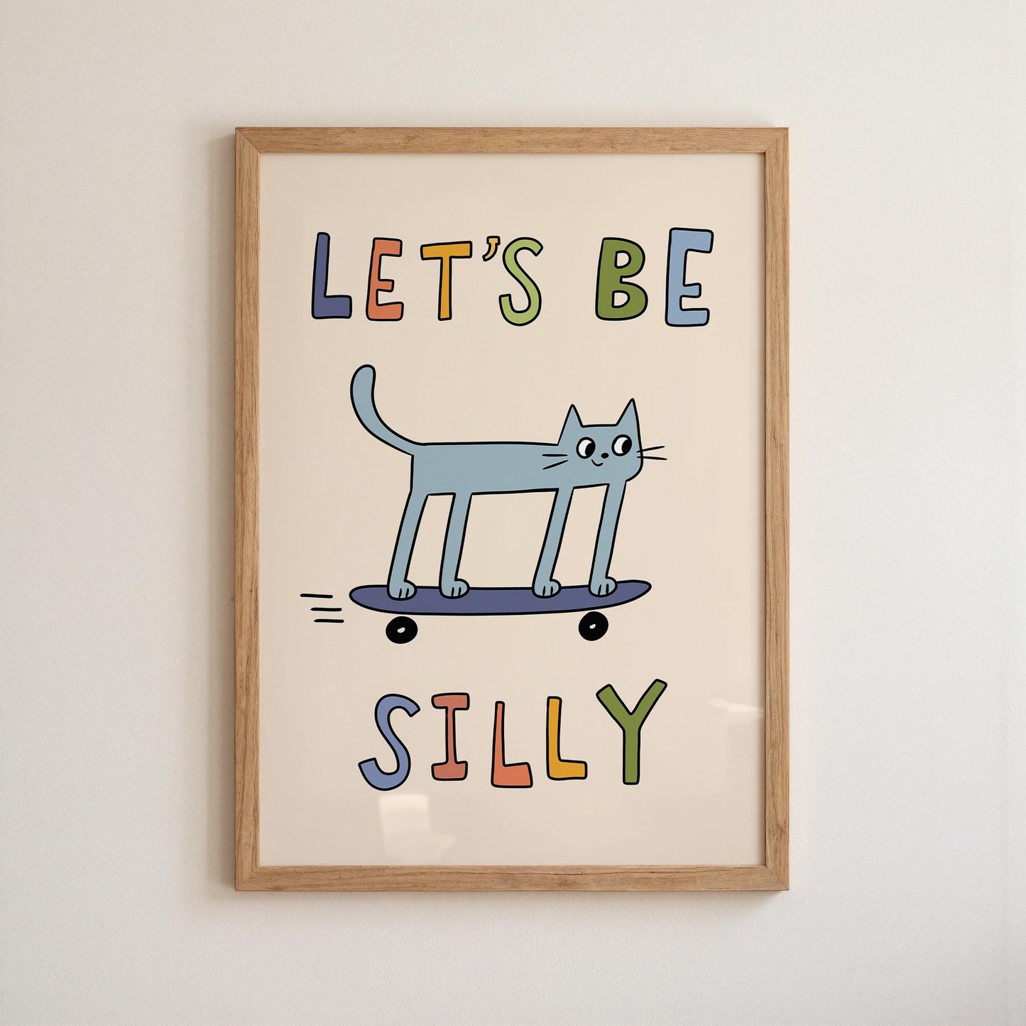 Playroom Wall Art, Be Silly Poster, Kids Cat Print, Whimsical Toddler Room Decor (MR143) — poster 10