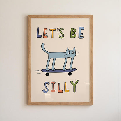 Playroom Wall Art, Be Silly Poster, Kids Cat Print, Whimsical Toddler Room Decor (MR143) — poster 10