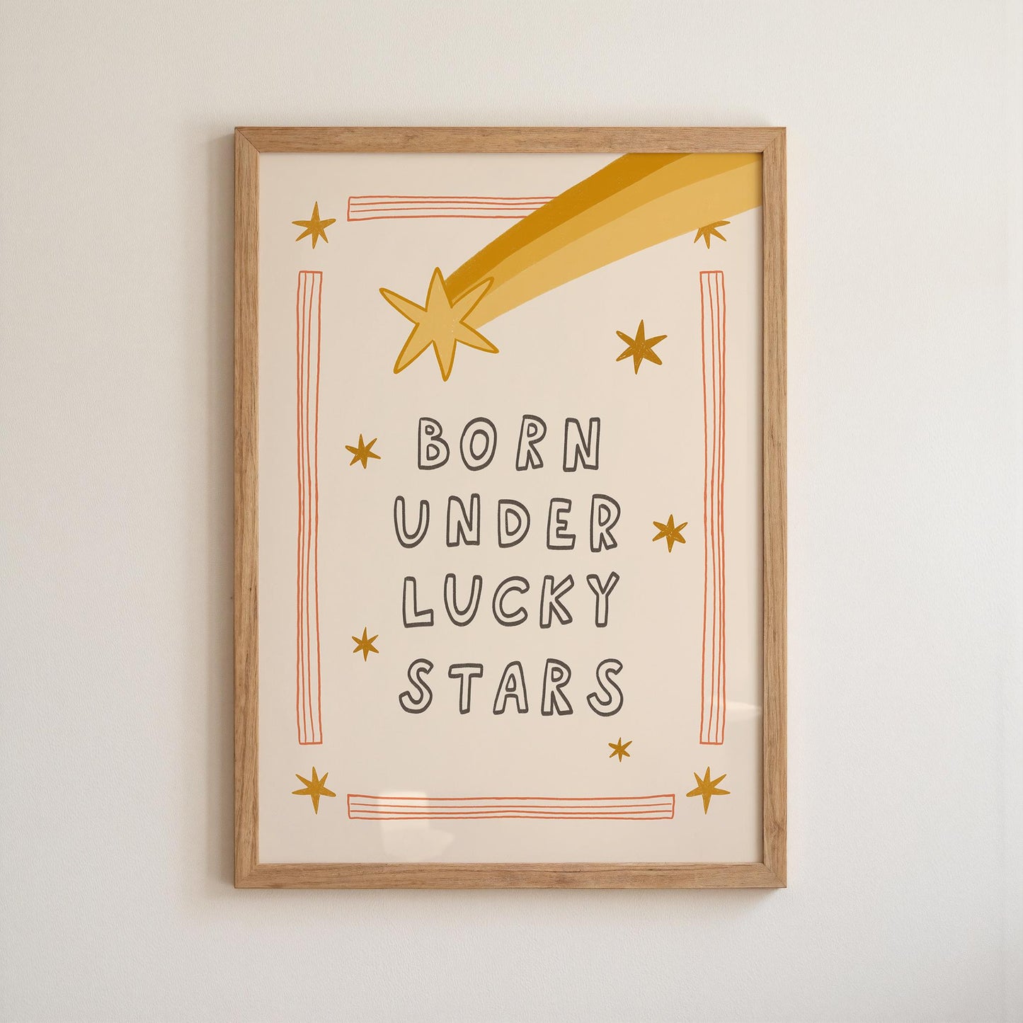 Born Under Lucky Stars Print, Nursery Wall Art, Funky Retro Kids Room Decor (MR144) — poster 9