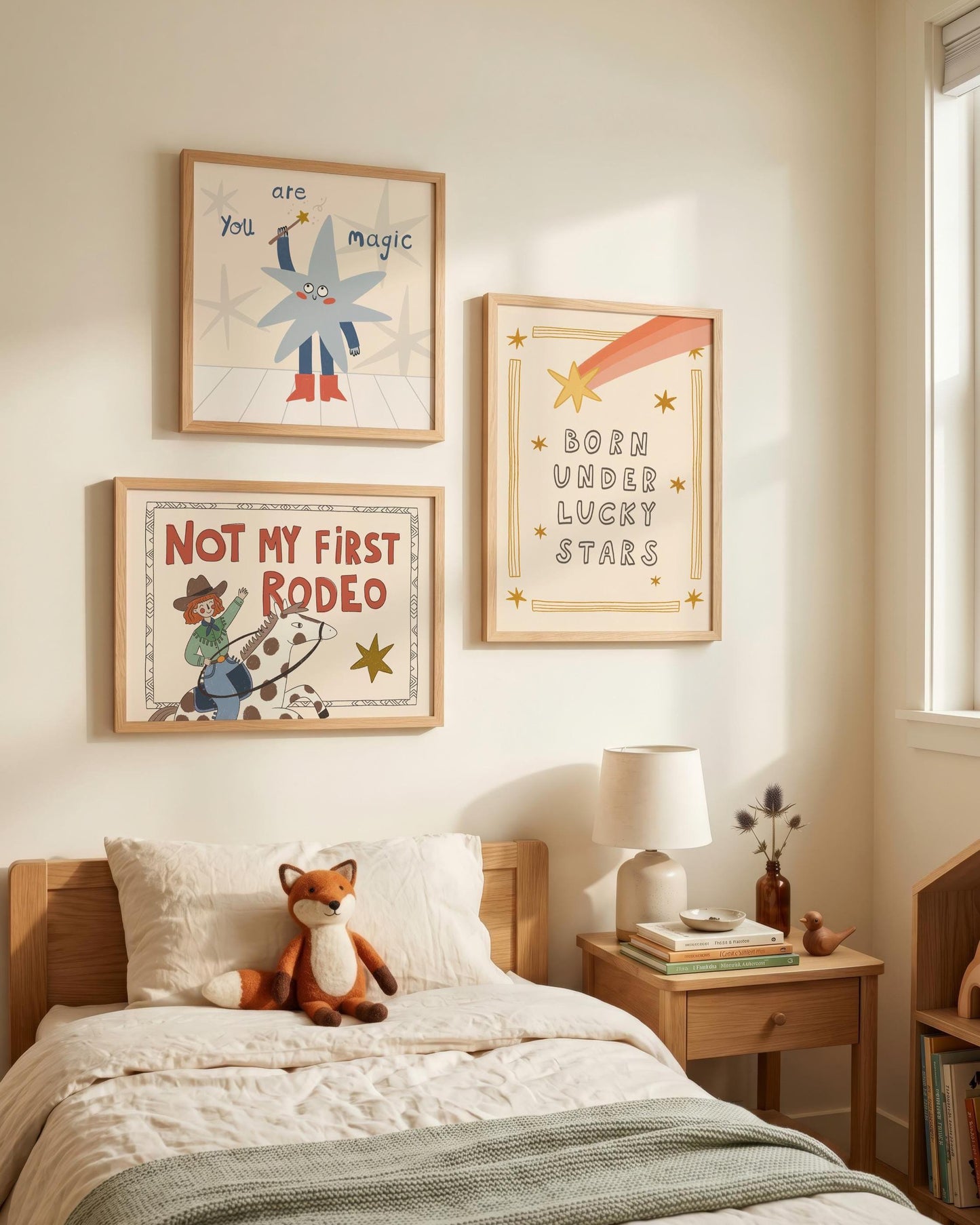 Born Under Lucky Stars Print, Nursery Wall Art, Funky Retro Kids Room Decor (MR144) — poster 8