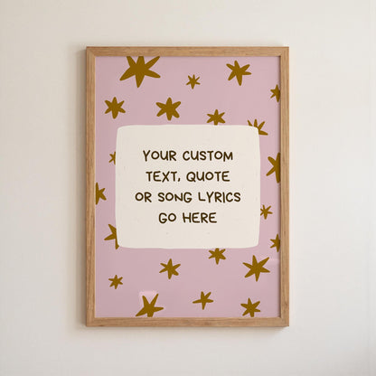 Custom Quote Print, Hand Drawn Colorful  Star Poster, Custom Wall Art, Personalized Text (MR140) — poster 14