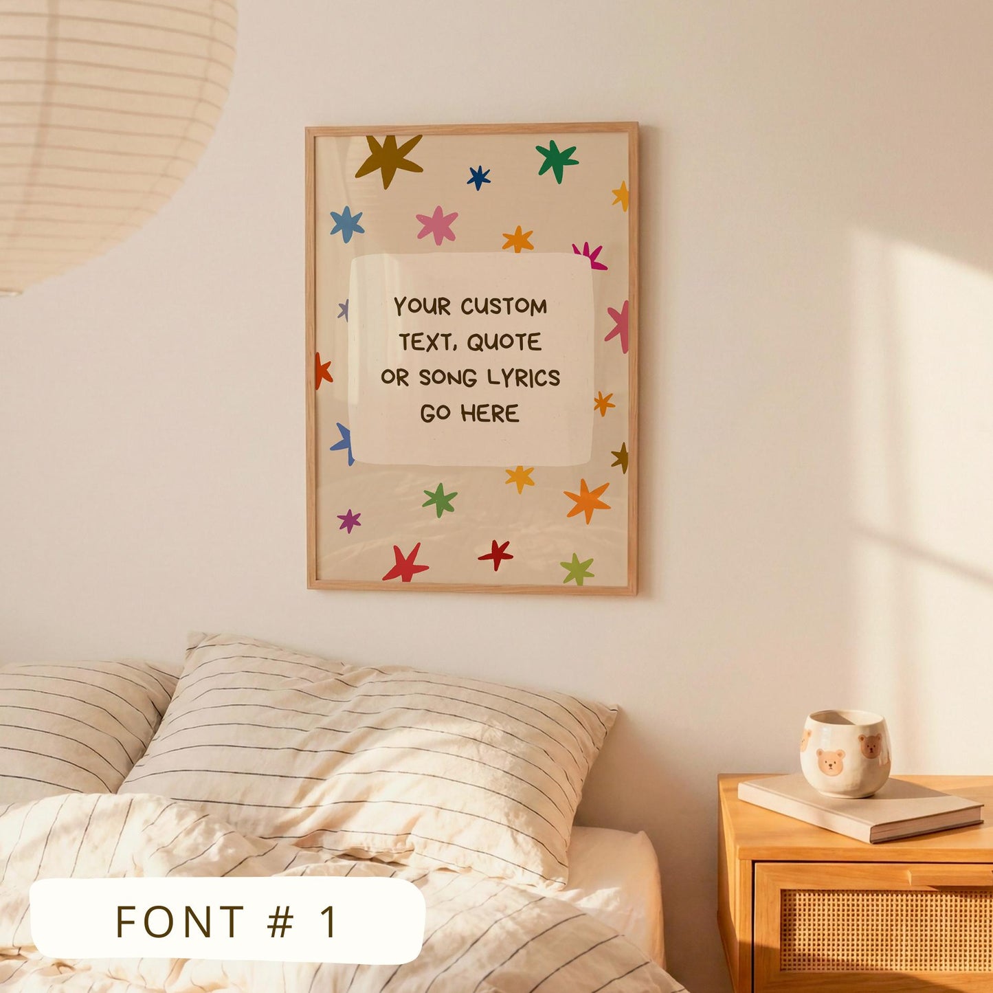Custom Quote Print, Hand Drawn Colorful  Star Poster, Custom Wall Art, Personalized Text (MR140) — poster 3