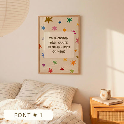 Custom Quote Print, Hand Drawn Colorful  Star Poster, Custom Wall Art, Personalized Text (MR140) — poster 3