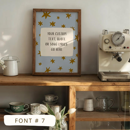 Custom Quote Print, Hand Drawn Colorful  Star Poster, Custom Wall Art, Personalized Text (MR140) — poster 9