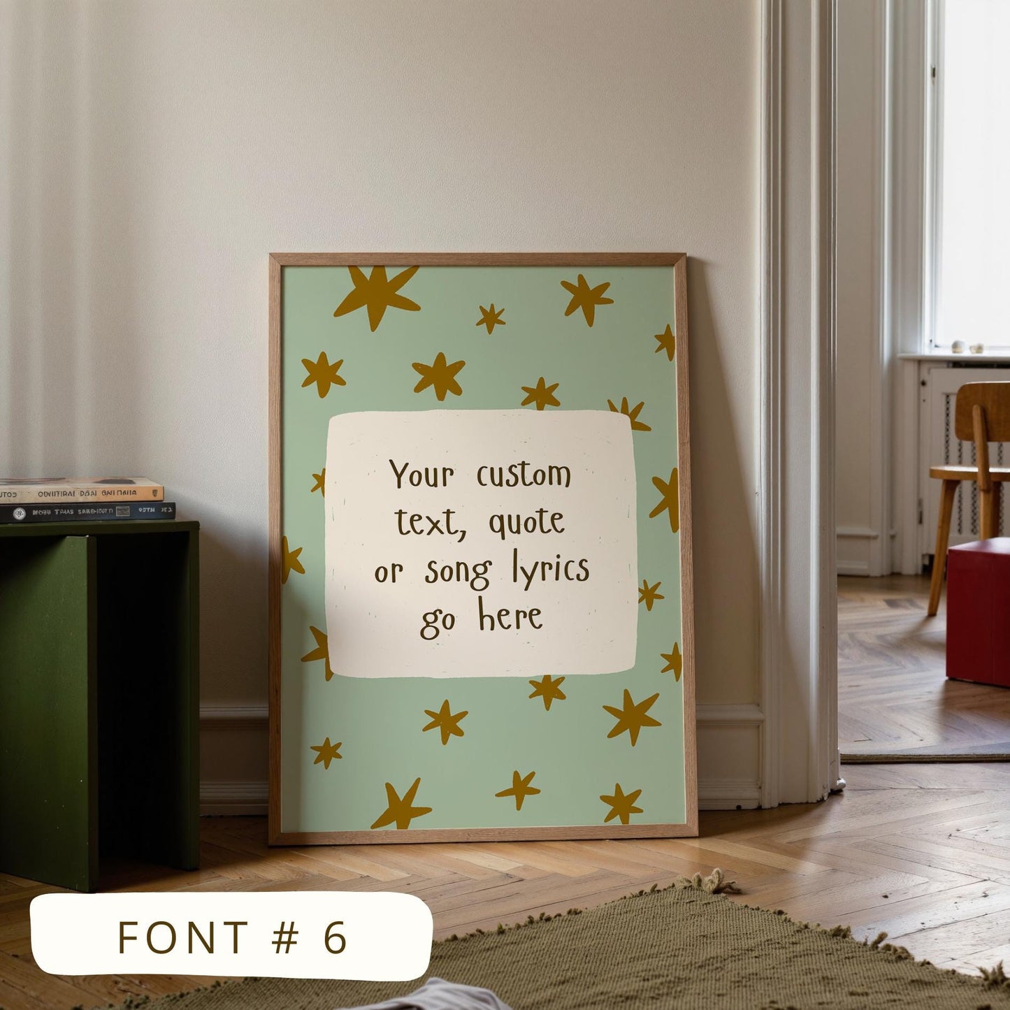 Custom Quote Print, Hand Drawn Colorful  Star Poster, Custom Wall Art, Personalized Text (MR140) — poster 8