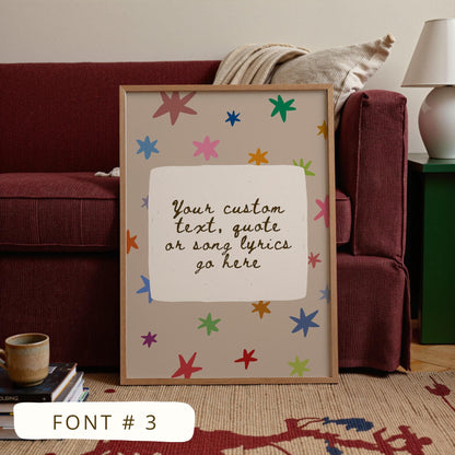 Custom Quote Print, Hand Drawn Colorful  Star Poster, Custom Wall Art, Personalized Text (MR140) — poster 5