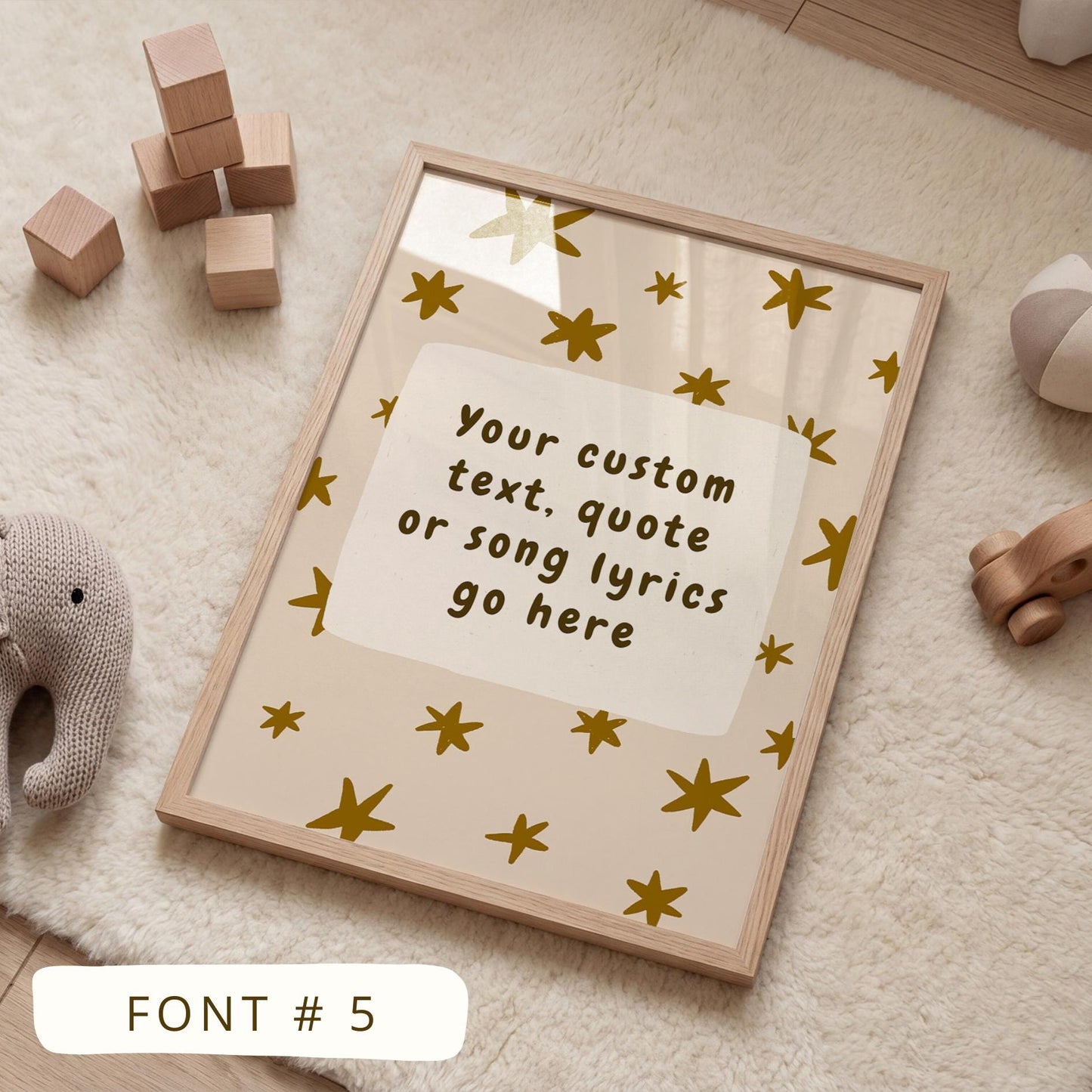 Custom Quote Print, Hand Drawn Colorful  Star Poster, Custom Wall Art, Personalized Text (MR140) — poster 7