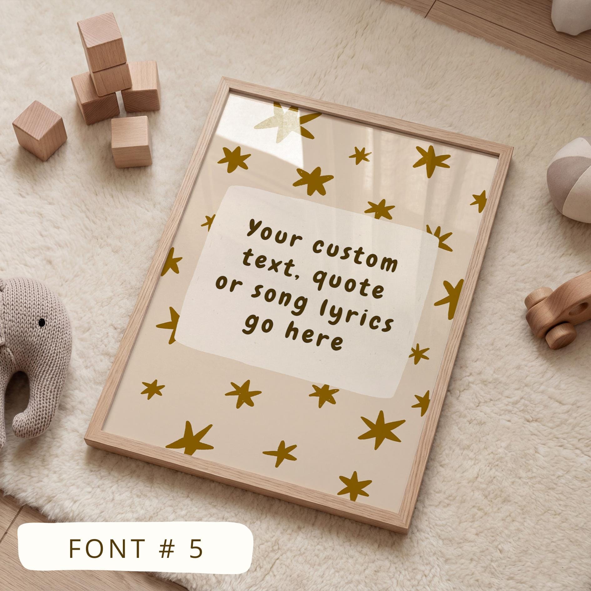 Custom Quote Print, Hand Drawn Colorful  Star Poster, Custom Wall Art, Personalized Text (MR140) — poster 7