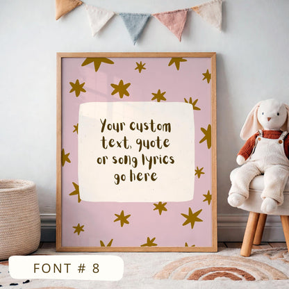 Custom Quote Print, Hand Drawn Colorful  Star Poster, Custom Wall Art, Personalized Text (MR140) — poster 10