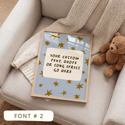 Custom Quote Print, Hand Drawn Colorful  Star Poster, Custom Wall Art, Personalized Text (MR140) — poster 4