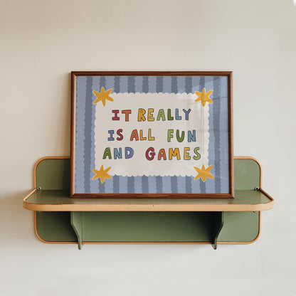 Playroom Wall Art, It Really Is All Fun and Games, Colorful Typography Print (MR145) — poster 16