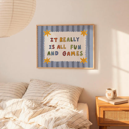 Playroom Wall Art, It Really Is All Fun and Games, Colorful Typography Print (MR145) — poster 7
