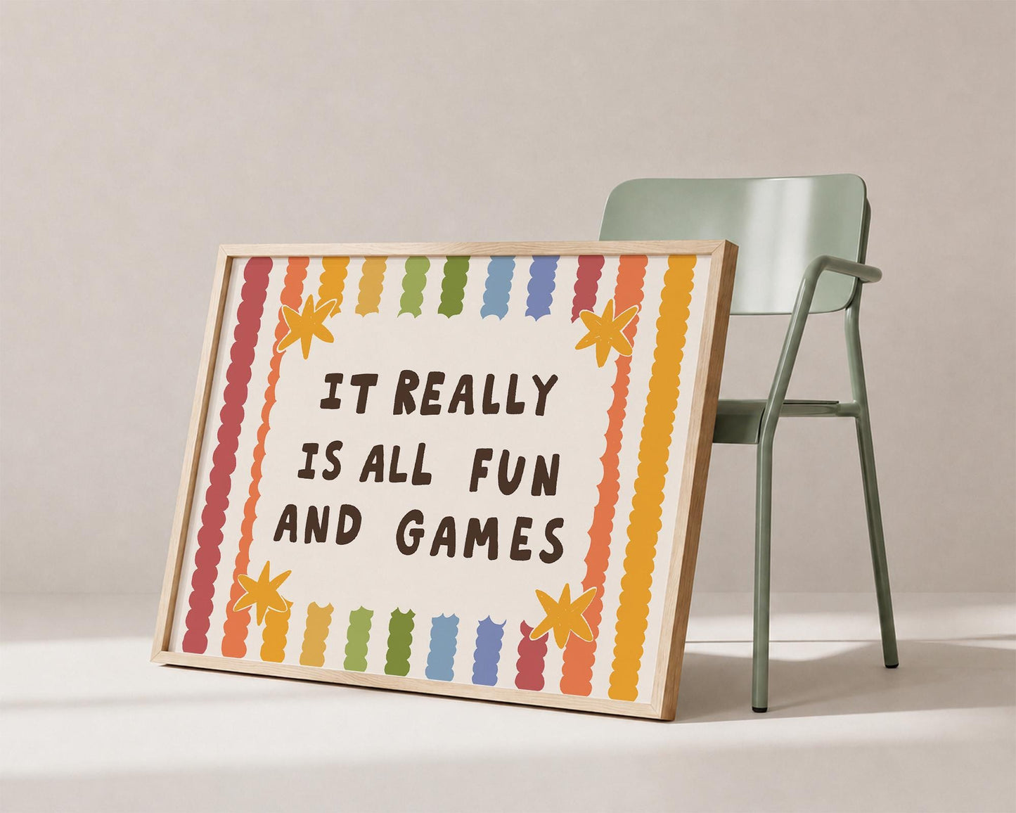 Playroom Wall Art, It Really Is All Fun and Games, Colorful Typography Print (MR145) — poster 1