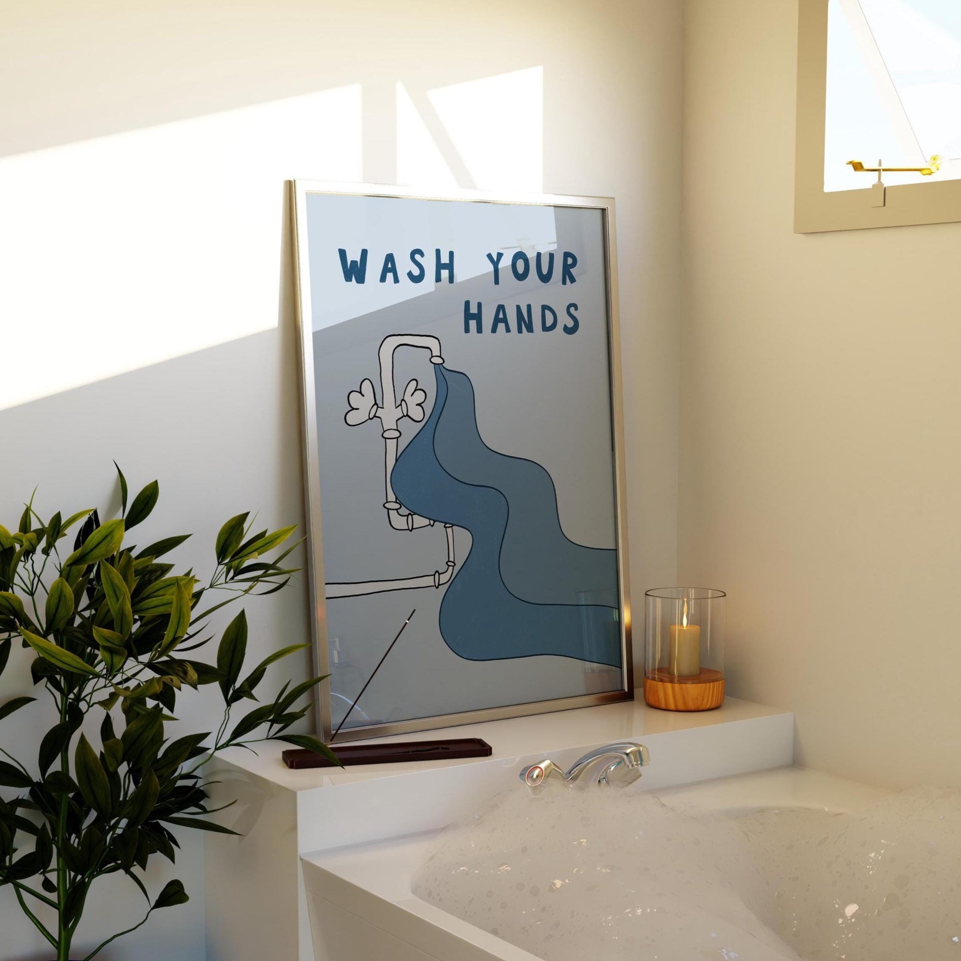 Wash Your Hands Bathroom Wall Art, Funny Funky Kids Print, Dopamine Decor MR142 — poster 5