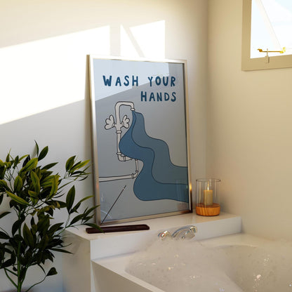 Wash Your Hands Bathroom Wall Art, Funny Funky Kids Print, Dopamine Decor MR142 — poster 5