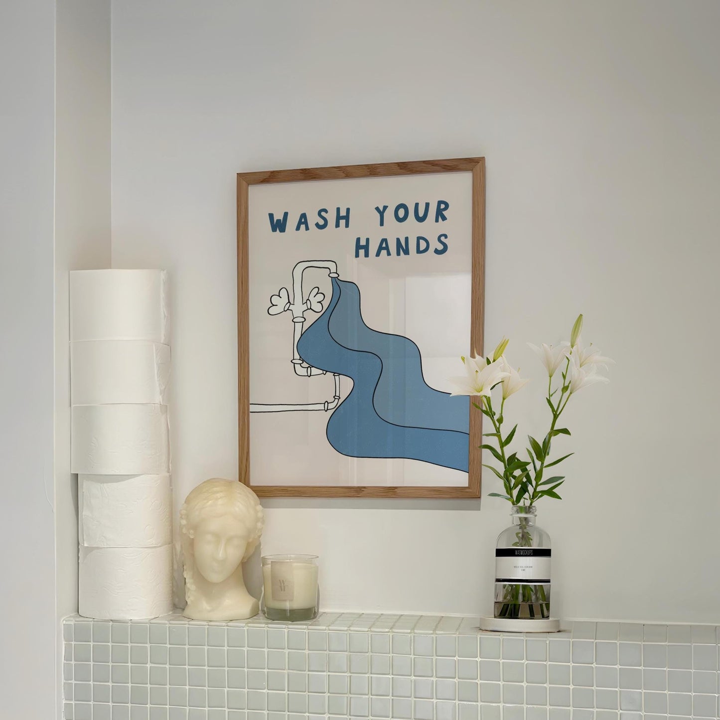 Wash Your Hands Bathroom Wall Art, Funny Funky Kids Print, Dopamine Decor MR142 — poster 3