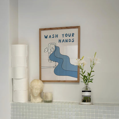 Wash Your Hands Bathroom Wall Art, Funny Funky Kids Print, Dopamine Decor MR142 — poster 3