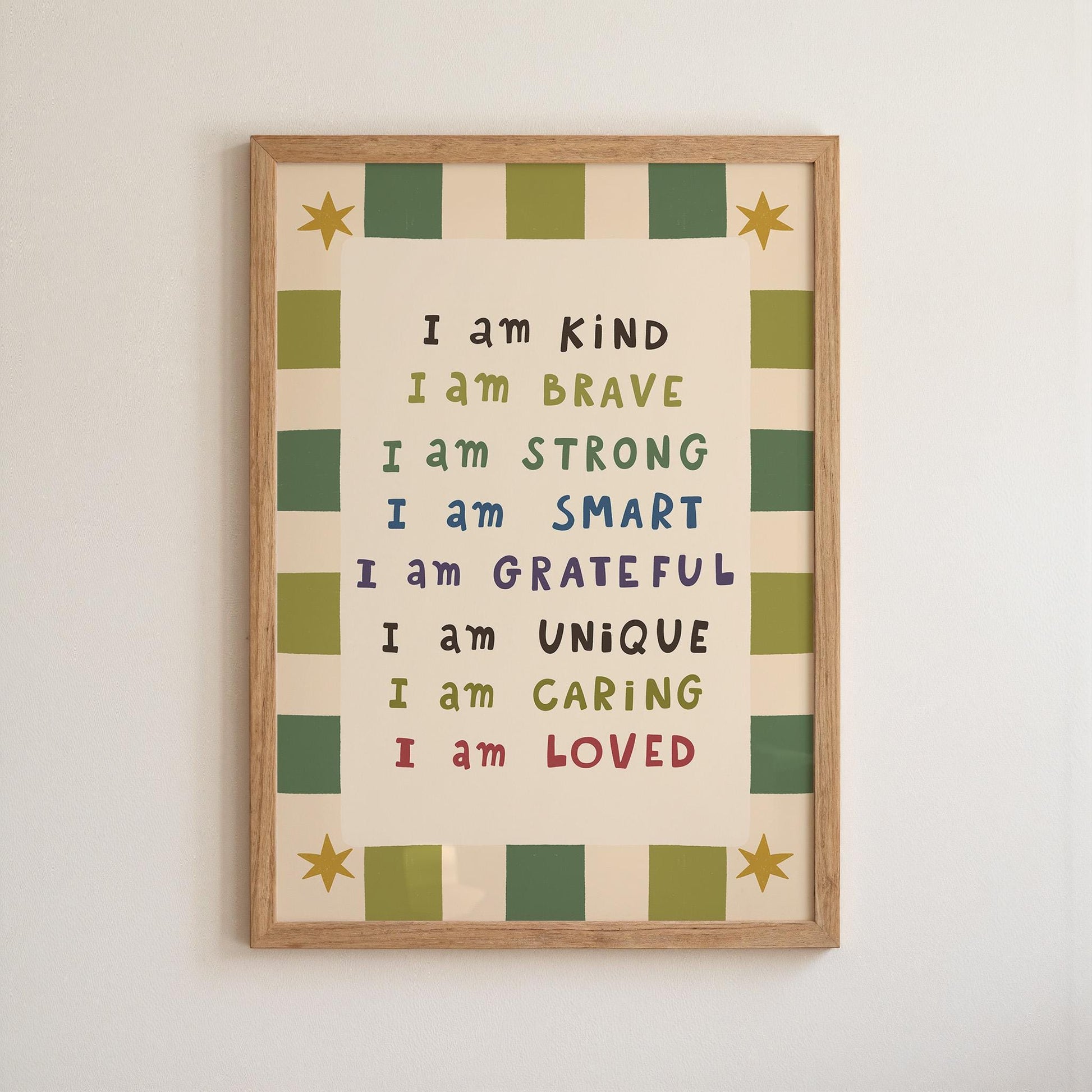 Kids Affirmation Poster, I Am Kind, Playroom Wall Art, Positive Affirmation Print (MR146) — poster 11