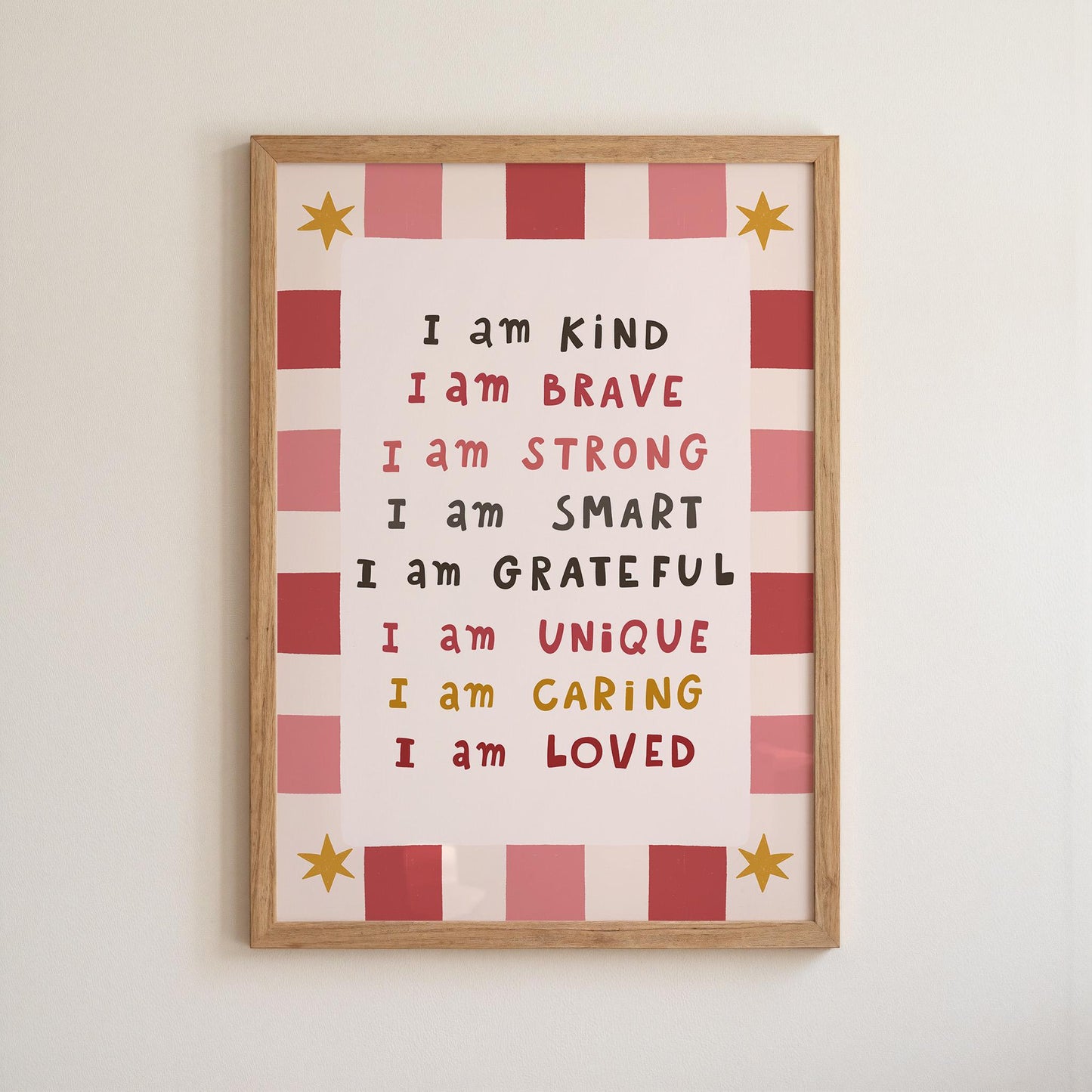 Kids Affirmation Poster, I Am Kind, Playroom Wall Art, Positive Affirmation Print (MR146) — poster 10