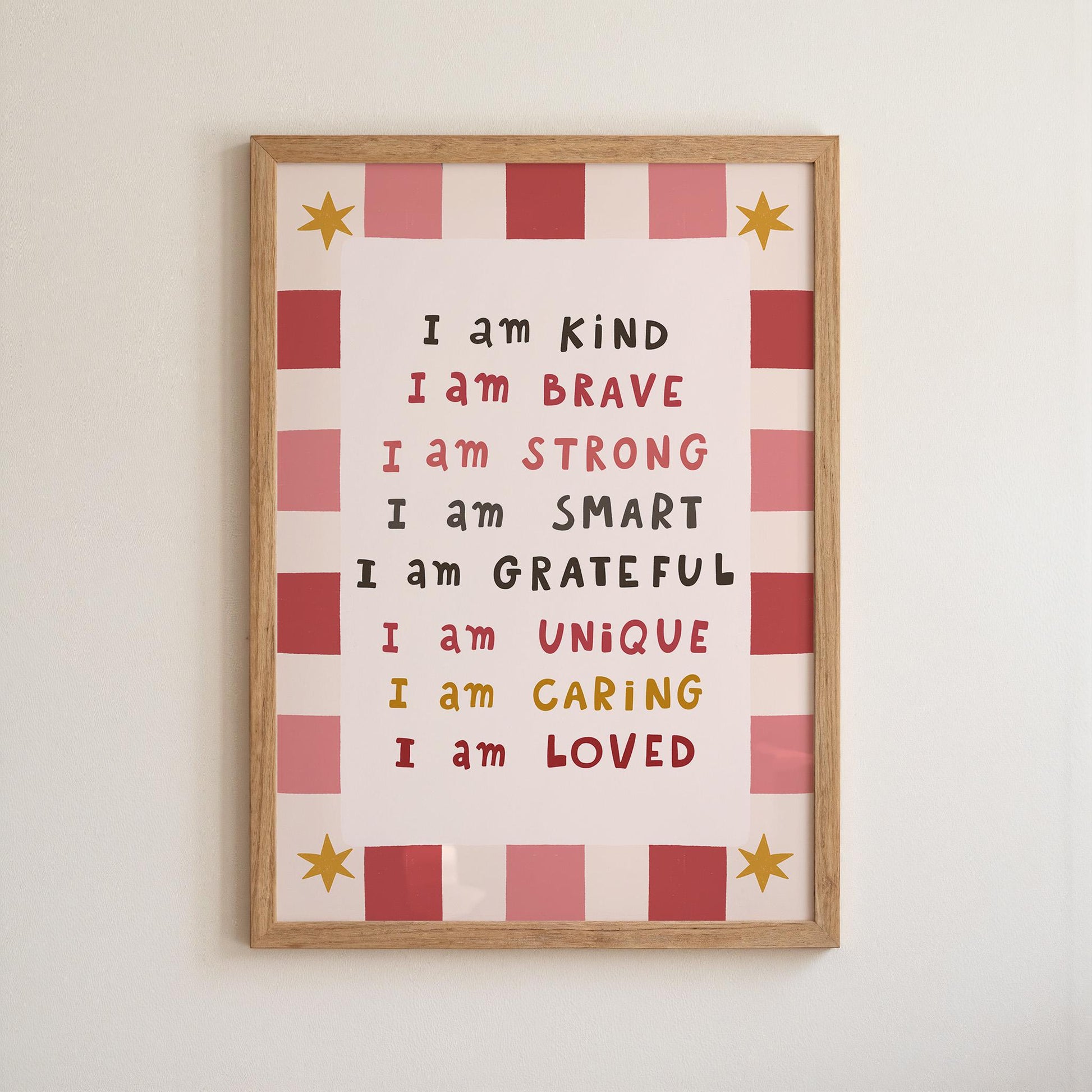 Kids Affirmation Poster, I Am Kind, Playroom Wall Art, Positive Affirmation Print (MR146) — poster 10