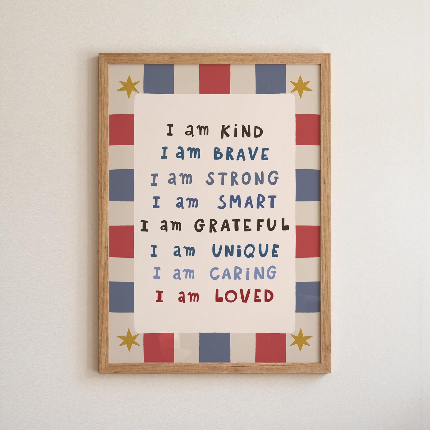 Kids Affirmation Poster, I Am Kind, Playroom Wall Art, Positive Affirmation Print (MR146) — poster 9
