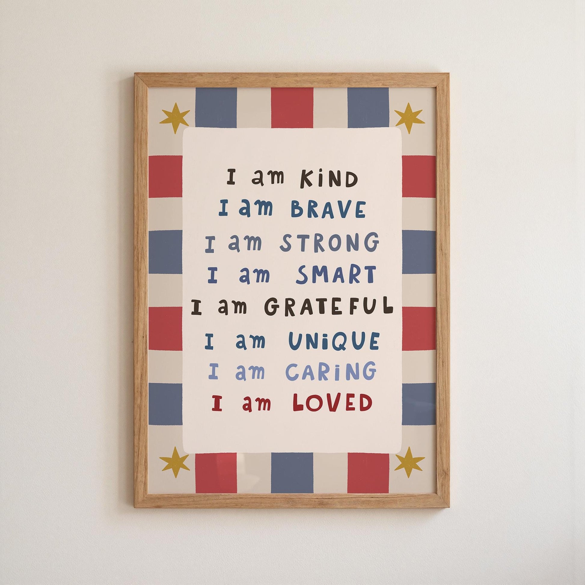 Kids Affirmation Poster, I Am Kind, Playroom Wall Art, Positive Affirmation Print (MR146) — poster 9