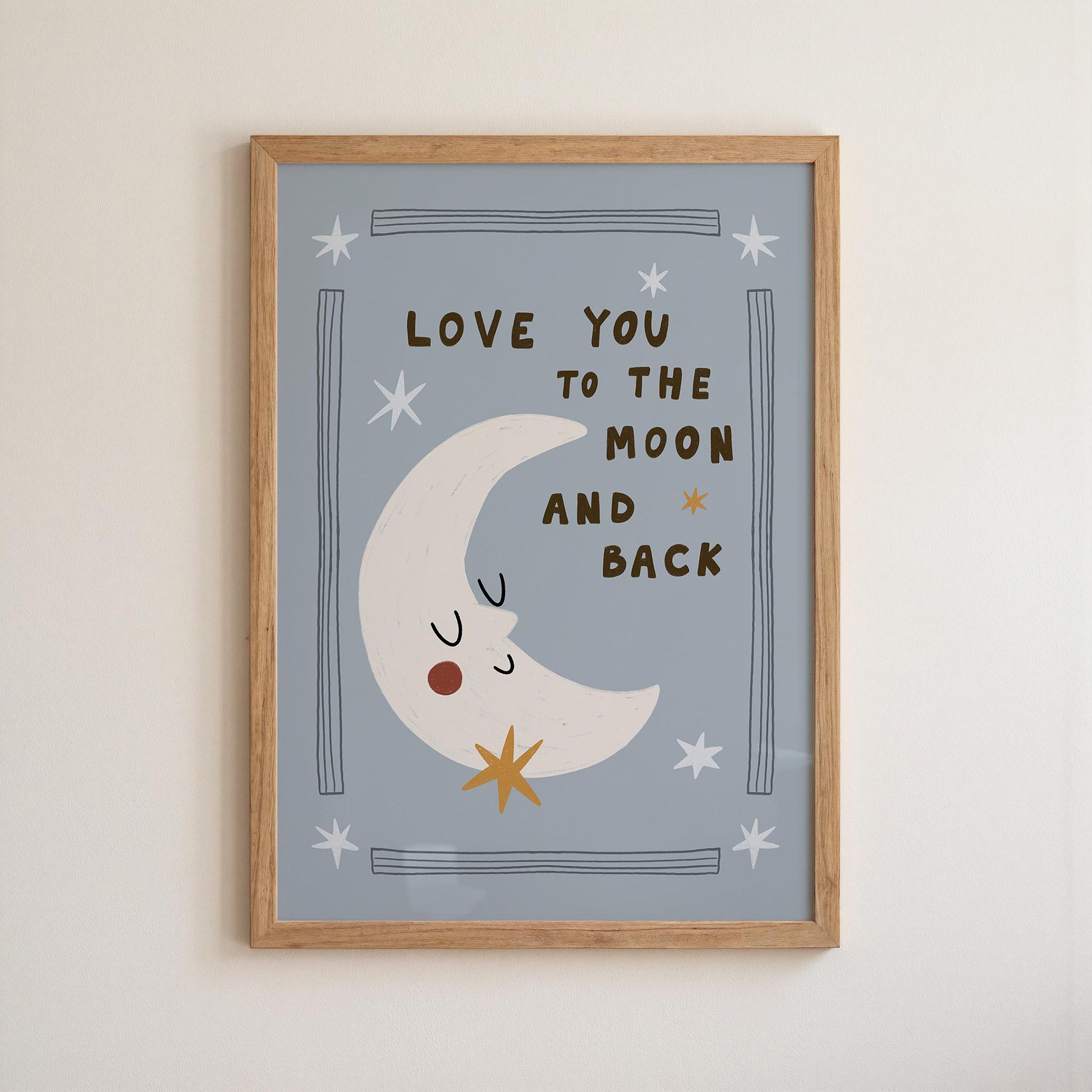 Love You to the Moon and Back, Hand-Drawn Nursery Print, Whimsical Kids Art (MR141) — poster 9