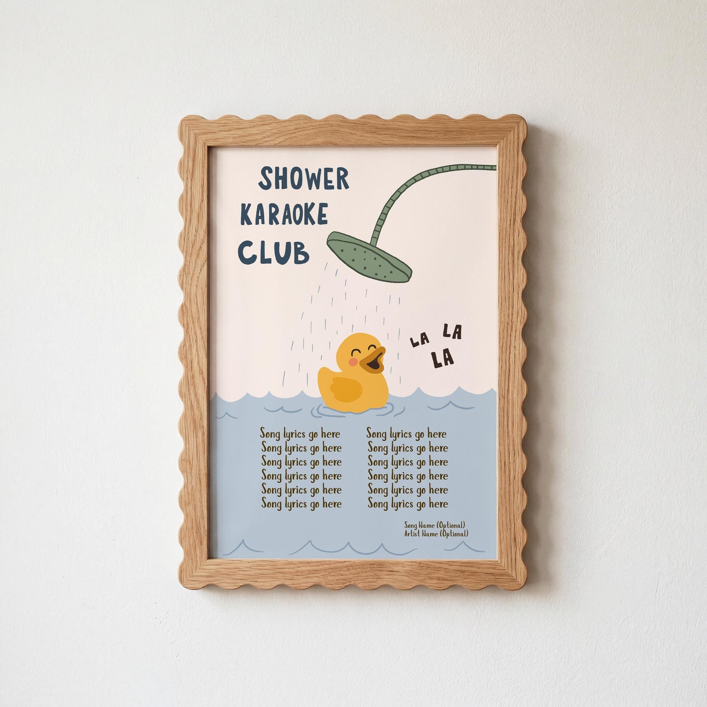 Custom Lyric Print, Song Lyrics Wall Art, Shower Karaoke Bathroom Poster (MR147) — poster 5