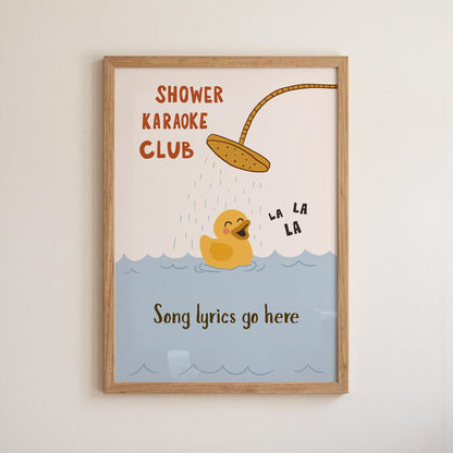 Custom Lyric Print, Song Lyrics Wall Art, Shower Karaoke Bathroom Poster (MR147) — poster 8