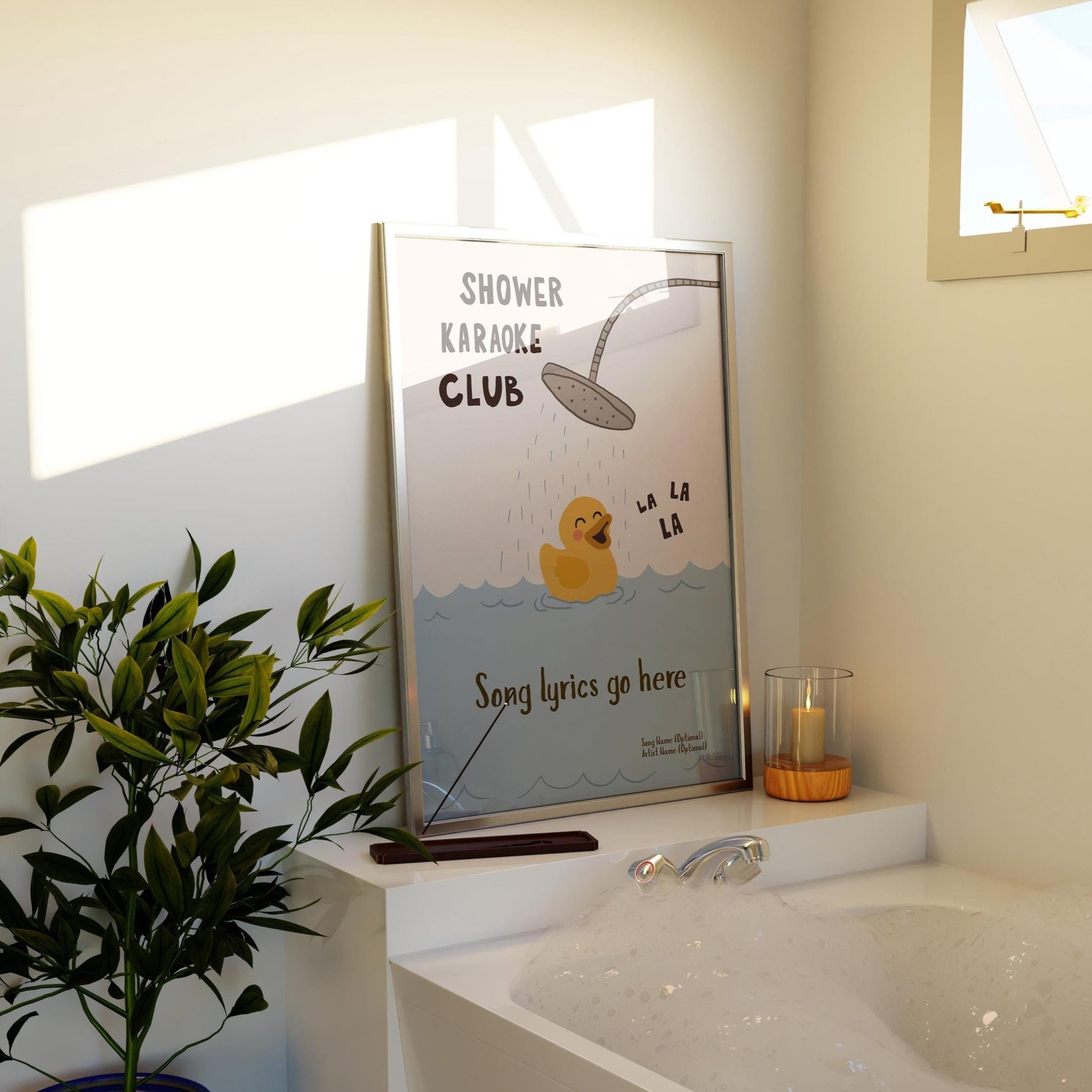 Custom Lyric Print, Song Lyrics Wall Art, Shower Karaoke Bathroom Poster (MR147) — poster 4