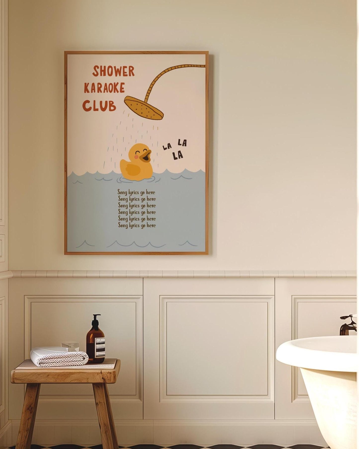 Custom Lyric Print, Song Lyrics Wall Art, Shower Karaoke Bathroom Poster (MR147) — poster 6