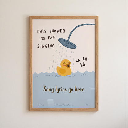 Custom Lyric Print, Song Lyrics Wall Art, This Shower Is For Singing Poster (MR148) — poster 10