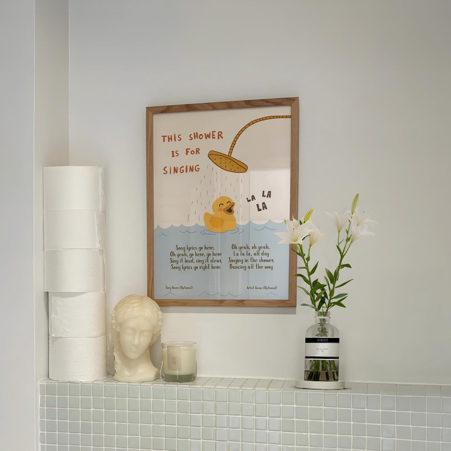 Custom Lyric Print, Song Lyrics Wall Art, This Shower Is For Singing Poster (MR148) — poster 4