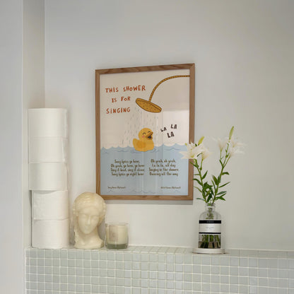 Custom Lyric Print, Song Lyrics Wall Art, This Shower Is For Singing Poster (MR148) — poster 4