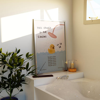 Custom Lyric Print, Song Lyrics Wall Art, This Shower Is For Singing Poster (MR148) — poster 6
