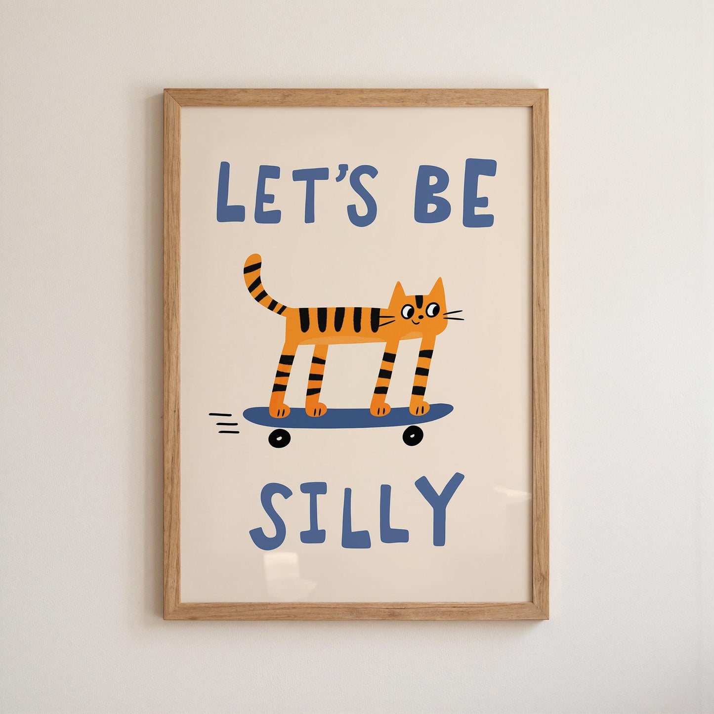 Playroom Wall Art, Be Silly Poster, Kids Cat Print, Whimsical Toddler Room Decor (MR143) — poster 7