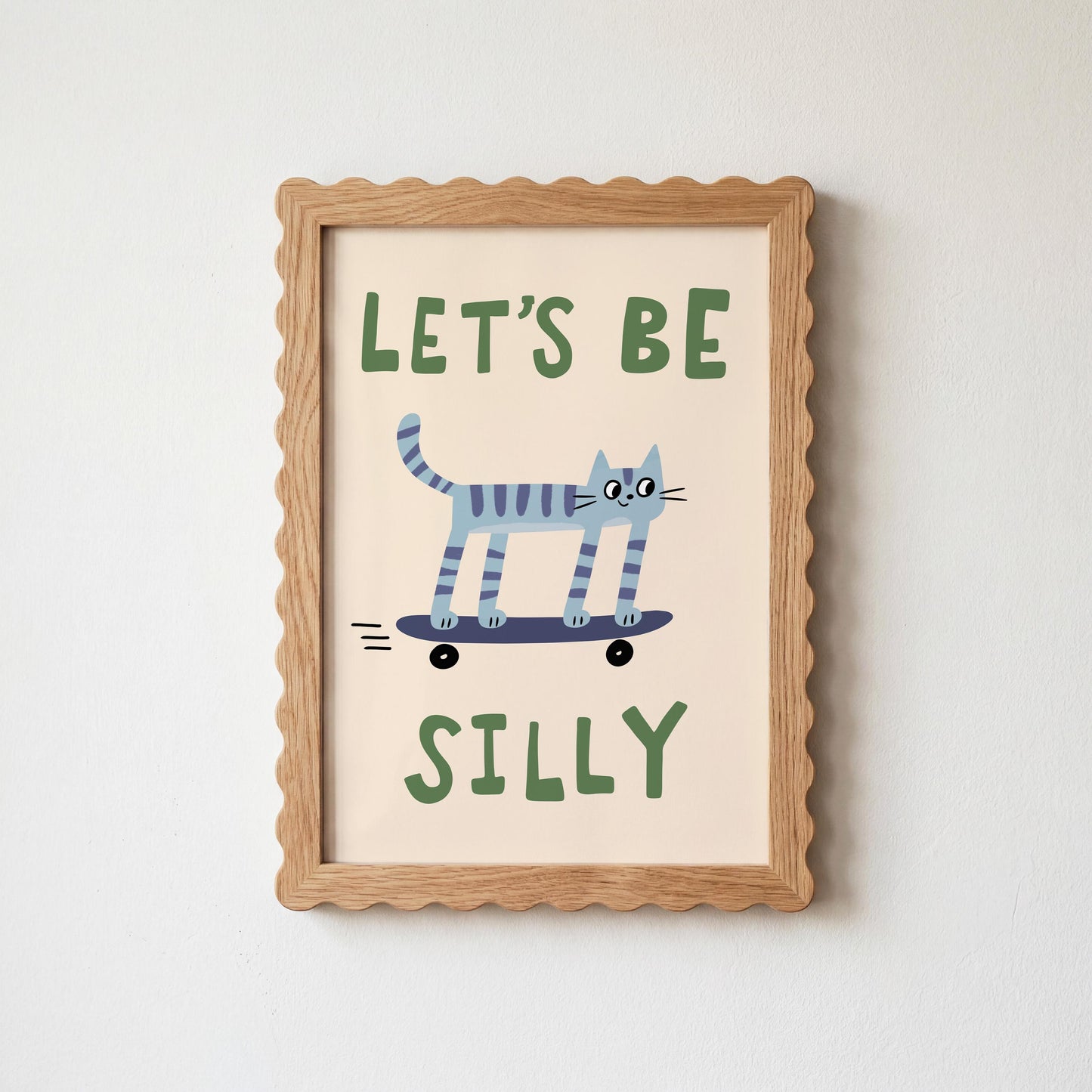 Playroom Wall Art, Be Silly Poster, Kids Cat Print, Whimsical Toddler Room Decor (MR143) — poster 4