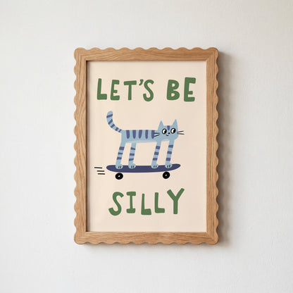 Playroom Wall Art, Be Silly Poster, Kids Cat Print, Whimsical Toddler Room Decor (MR143) — poster 4