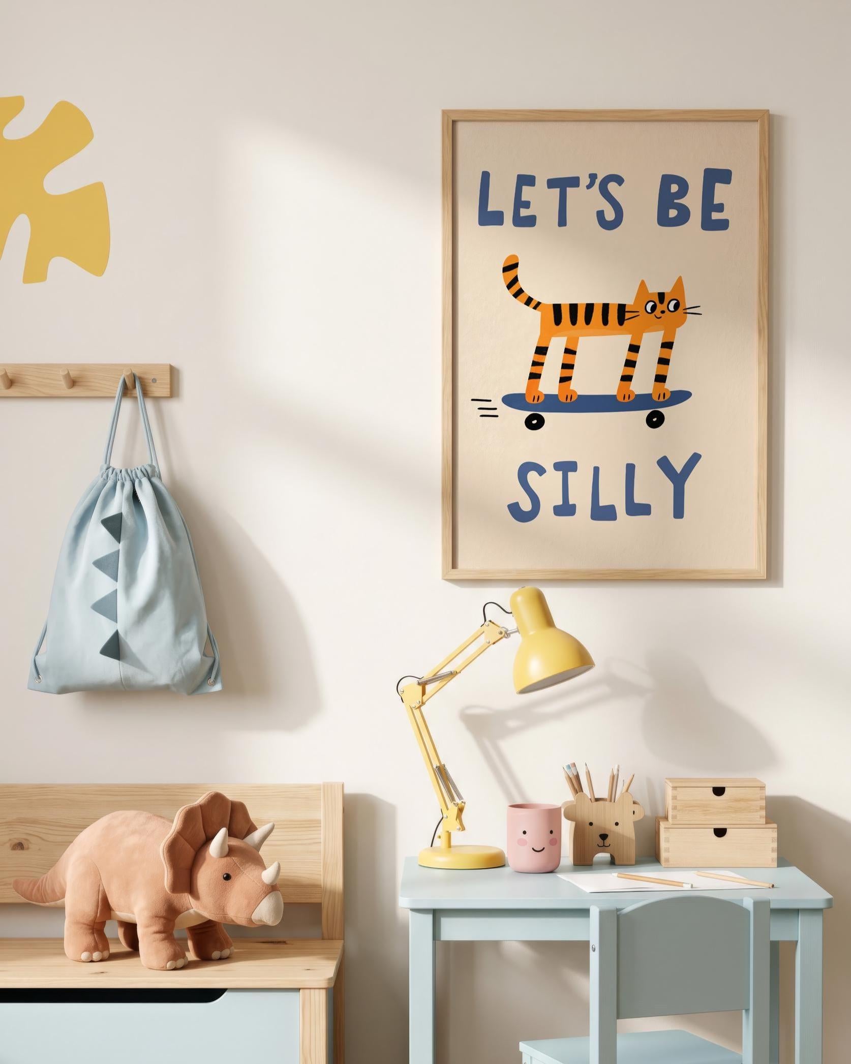 Playroom Wall Art, Be Silly Poster, Kids Cat Print, Whimsical Toddler Room Decor (MR143) — poster 5