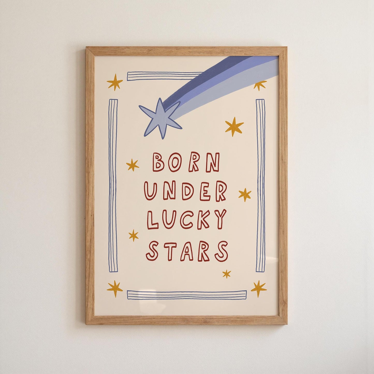 Born Under Lucky Stars Print, Nursery Wall Art, Funky Retro Kids Room Decor (MR144) — poster 12