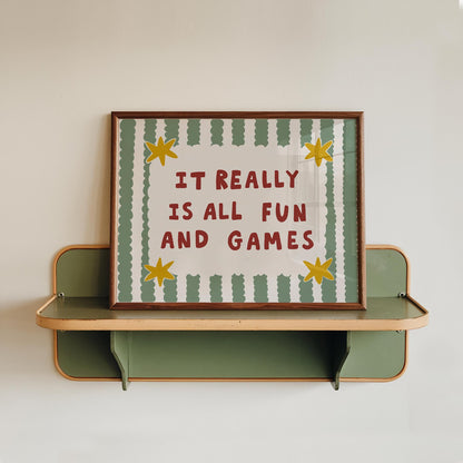 Playroom Wall Art, It Really Is All Fun and Games, Colorful Typography Print (MR145) — poster 12