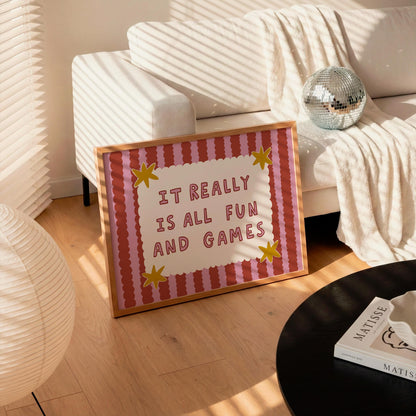 Playroom Wall Art, It Really Is All Fun and Games, Colorful Typography Print (MR145) — poster 5